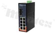 Industrial 10-port unmanaged Gigabit Ethernet switch with 8x10/100/1000Base-T(X) and 2x100/1000Base-X; SFP socket; operating temperature -40+75 deg.C; supply 12..48V DC; DIN