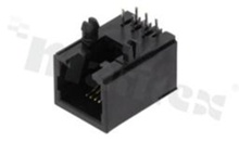 Socket RJ12; 6-contacts; THT; side entry; size 6; 15u" Au