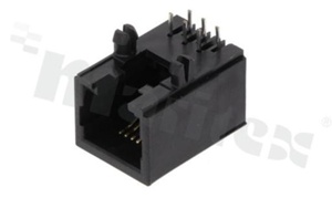 Socket RJ12; 6-contacts; THT; side entry; size 6; 15u" Au