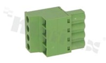 Pluggable terminal block; 5.08mm pitch; 4-ways; female; for wire 1.00mm2;wire insertion direction same as plug-in direction; p.bronze contacts; brass cage; UL 350V/15A