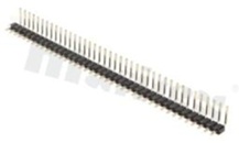 Listwa stykowa do PCB; w rastrze 2.54mm 1x40 styków; montaż THT; męska; kątowa; jednorzędowe