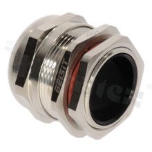 Cabel gland M25; Nickel-plated Brass; M25x1.5 18-25mm; Flat O-ring; with lock nut; for wrench 40