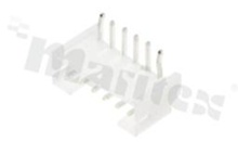 Header for PCB; pitch 2.00mm; 6-contacts; THT; male; side entry; 100V/2A
