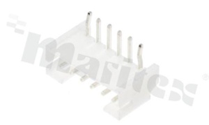 Złącze Kablowe do PCB; w rastrze 2.00mm; 6-stykowe; montaż THT; męskie; poziome; nóżki krępowane, 100V/2A
