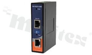Industrial 1-port Gigabit High Power PoE Injector; operating temperature -20+70 deg.C; DIN rail mountable