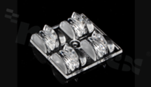 Soczewka do diod LED high power; mid power; kąt rozsyłu: asymetryczny ; ilość diod: 4; rozmiar: 50x50mm; wysokość: 15.5mm; rodzaj materiału: HT-PMMA; sposób mocowania: śruby