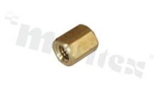 Screwed brass spacer sleeve; Int. thread: M3; 7mm