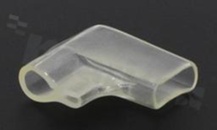 Osłonka do konektora płaskiego 6.3mm; kątowa; uniwersalna; L1=17mm; L2=16mm; W=8mm; przezroczysta; pakowana 2000szt.; RoHS