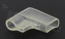 Insulation sleeve for flat connector 6.3mm; right angle; universal; L1=17mm;; L2= 1mm;; W=8.0mm;; transparent