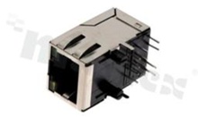 Socket RJ45; 8-contacts; THT; side entry; shielded; size 8; 6u" Au