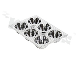 Reflector for LED SPOT; Number of LEDs: 6; Dimensions: 68x46mm; Height: 10mm
