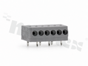 Listwa zaciskowa do PCB; w rastrze 3.5mm; 6-torowa; na przewód 0.2-0.75mm2( 22-18 AWG); szara; ze stykiem sprężynowym; UL 300V/6A