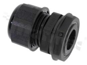Dławnica kablowa PG11; nylonowa; PG11 3-7mm; Flat O-ring; czarna; z nakrętką; ma klucz 22