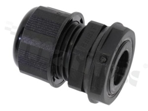 Cabel gland PG11; nylon; PG11 3-7mm; black; Flat O-ring; with lock nut; for wrench 22