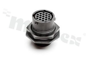 Connector: circular; socket; on panel mounting; front side nut; PIN: 19