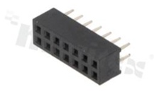 Listwa stykowa do PCB; w rastrze 2.00mm; 2x7 styków; montaż: THT; żeńska; prosta; dwurzędowe