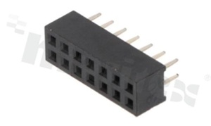 Listwa stykowa do PCB; w rastrze 2.00mm; 2x7 styków; montaż: THT; żeńska; prosta; dwurzędowe