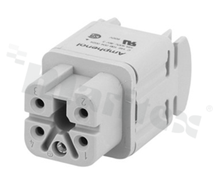 Wkład żeński Heavy-Mate seria A; 5-stykowy(4+PE); rozmiar: A3/4; 18A; 400V; kabel 0.25-2.5mm2; styki srebrzone; skręcane