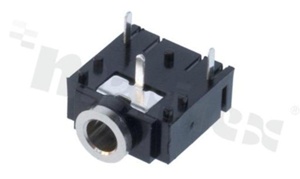 Gniazdo Jack; żeńskie; stereo; 3.5 mm; do wlutowania w obwód drukowany