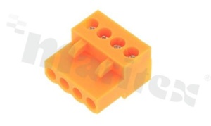Listwa zaciskowa rozłączalna; w rastrze 3.96mm; 4-torowa; żeńska; na przewód 0.5-1.5mm2 (AWG 28-14); kierunek wtykania równoległy do osi przewodu; styki z fosforobrązu; stalowa klatka przewodu; UL 150V/8A