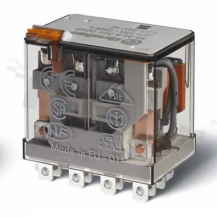 Electromagnetic relay; industrial; contact rating current 12A; coil voltage 24VDC; 4 changeover contact 4PDT; coil power 1.3W; 12A/250VAC, 12A/24VDC; mounting: socket