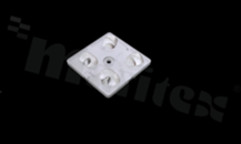 Lens for LED high power; angle: oval 125 x 60 degrees ; Number of LEDs: 4; Dimensions: 50x50mm; Height: 8.89mm; material: PMMA; Fastening: screw