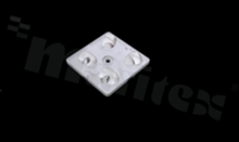 Lens for LED high power; angle: oval 125 x 60 degrees ; Number of LEDs: 4; Dimensions: 50x50mm; Height: 8.89mm; material: PMMA; Fastening: screw