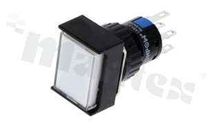 Push button switch; 2NO2NC; bistable; IP65; white illumination LED 24V.