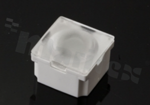 Lens for LED high power; angle: 32 to 81 degrees FWHM; Number of LEDs: 1; Dimensions: 22x22mm; Height: 13.1mm; meterial: PMMA; PC; Fastening: tape; pin