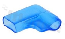 Osłonka do konektora płaskiego 6.3mm; kątowa; uniwersalna; L1=17mm; L2=16mm; W=8mm; niebieska; pakowana 2000szt.; RoHS