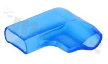 Insulation sleeve for flat connector 6.3mm; right angle; universal; L1=17mm;; L2= 1mm;; W=8.0mm;; blue