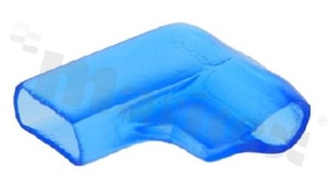 Insulation sleeve for flat connector 6.3mm; right angle; universal; L1=17mm;; L2= 1mm;; W=8.0mm;; blue