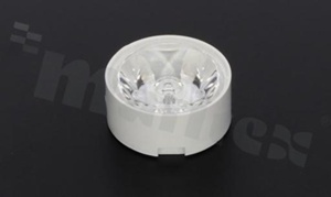 Soczewka do diod LED high power; kąt rozsyłu: 7.4 stopni FWHM; ilość diod: 1; rozmiar: okrąg 22.4mm; wysokość: 9.63mm; rodzaj materiału: PMMA; sposób mocowania: ramka