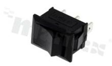 Przełącznik typu Rocker; jednobiegowy; 2-pozycyjny; 19x13mm; konektory SPDT; przycisk czarny; 10A