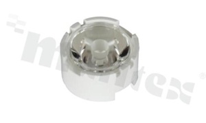 Soczewka do diod LED high power; kąt rozsyłu: 15 stopni FWHM; ilość diod: 1; rozmiar: okrąg 13.5mm; wysokość: 6.65mm; rodzaj materiału: PMMA; sposób mocowania: ramka