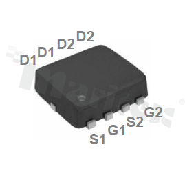Tranzystor: N+P-MOSFET; unipolarny; 30V/-30V; 10A/-6A; 0.014ohm/0.036ohm; 2.5W; -55+150 st.C; SMD; PPAK2.8X2.9