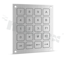 Klawiatura piezoelektryczna; 5x4 pozycji; wykonanie metalowe; rozwiązanie z możliwością pełnej personalizacji produktu.