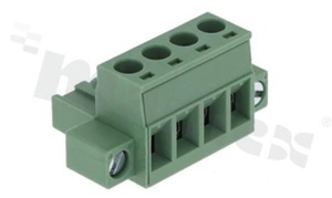 Listwa zaciskowa rozłączalna; w rastrze 5.08mm; 4-torowa; żeńska; na przewód 2.50mm2(28-12AWG); kierunek wtykania równoległy do osi przewodu; z zaczepem śrubowym; styki z fosforobrązu; mosiężna klatka przewodu; UL 300V/20A TUV:320V/20A
