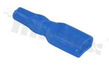 Insulation sleeve for flat connector 4.8 terminal; max cable OD=3.5mm L=23mm W=5.8mm; blue