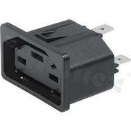 Gniazdo zasilające DC IEC TS 62735-1 (GS21); montaż: do panela 2mm, zatrzaskowe; zaciski QC 6,3 × 0,8 mm; IP20; 400VDC, do 2,6kW