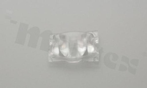 Lens for LED high power; angle: Oval 116 x 44 degrees FWHM; Number of LEDs: 1; Dimensions: 20x16mm; Height: 5.2mm; meterial: PMMA; Fastening: tape; screw