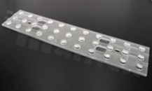 Lens for LED mid power; angle: 60 degrees ; Number of LEDs: 33; Dimensions: 286x60mm; Height: 8.97mm; material: PMMA; Fastening: screw