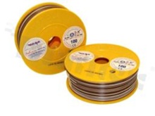 Przewód pojedynczy LGY/H05V-K; z wielodrutową miedzianą żyłą; brązowy/biały; przekrój 0.75mm2; AWG 18; 500V; -40+105 st.C; 100m.