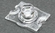 Soczewka do diod LED high power; kąt rozsyłu: Owalny 144 x 176 stopni FWHM; ilość diod: 1; rozmiar: 20x16mm; wysokość: 6.9mm; rodzaj materiału: PMMA; sposób mocowania: taśma; kołek; śruby