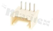 Header for PCB; pitch 2.00mm; 4-contacts; THT; male; side entry