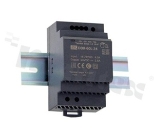 Przetwornica DC/DC; DIN; 60W; 5V; 12A; 18-75VDC