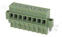 Pluggable terminal block; 5.08mm pitch; 8-ways; female; for wire 2.5mm2; wire insertion direction 90° to plug-in direction; p.bronze contacts; brass cage; UL 250V/12A 