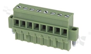 Pluggable terminal block; 5.08mm pitch; 8-ways; female; for wire 2.5mm2; wire insertion direction 90° to plug-in direction; p.bronze contacts; brass cage; UL 250V/12A