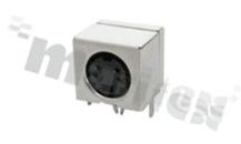 Mini-DIN Socket; female; 4 contacts; right angle; shielded; for PCB