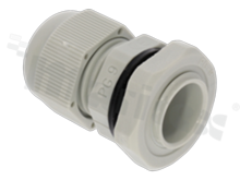 Cable gland PG9; nylon; P9 4-8mm; grey; with lock nut